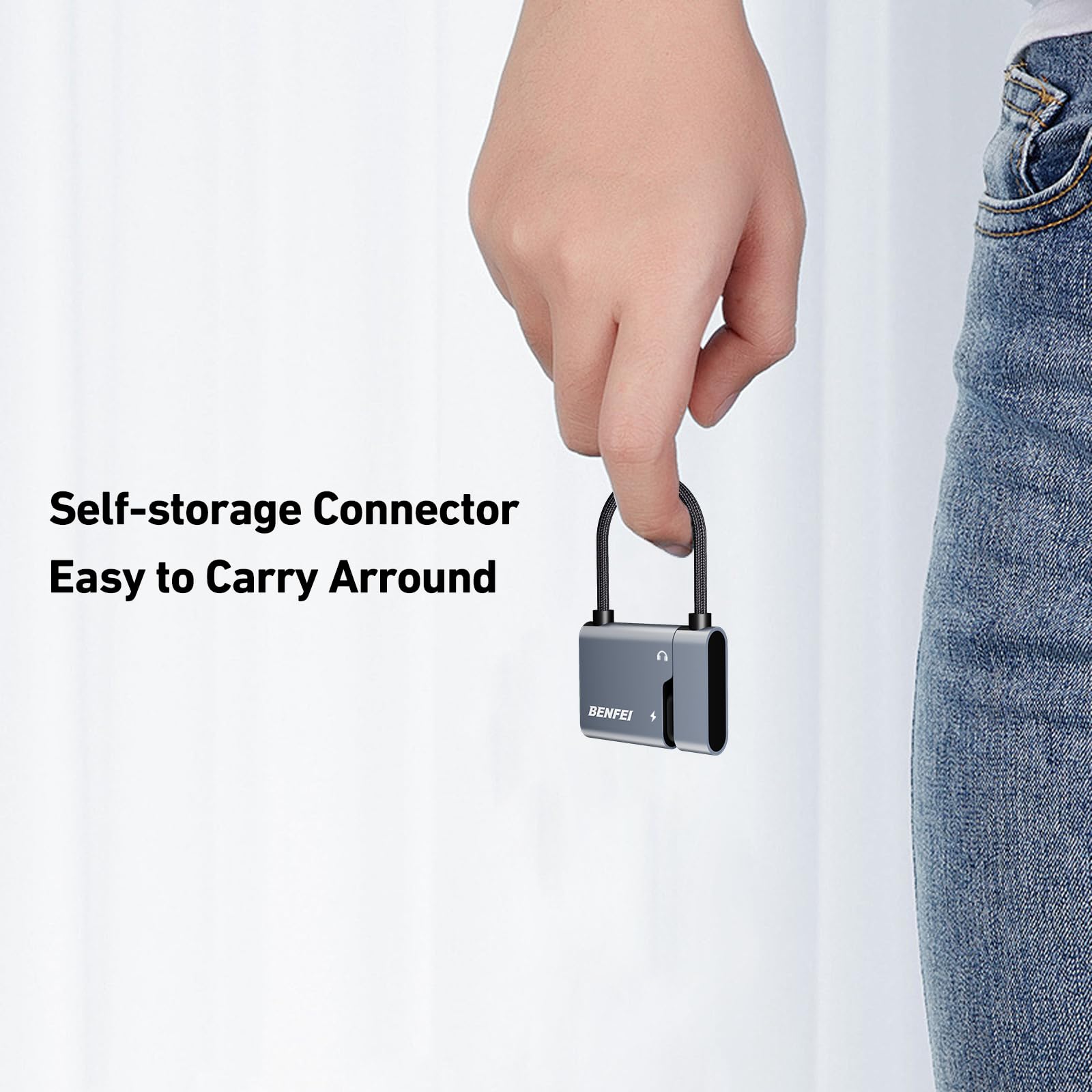 وصلة بنفي تايب سي للشحن والسماعة 60 واط | BENFEI USB-C to 3.5mm Audio & 60W Charging Adapter - الصورة 6