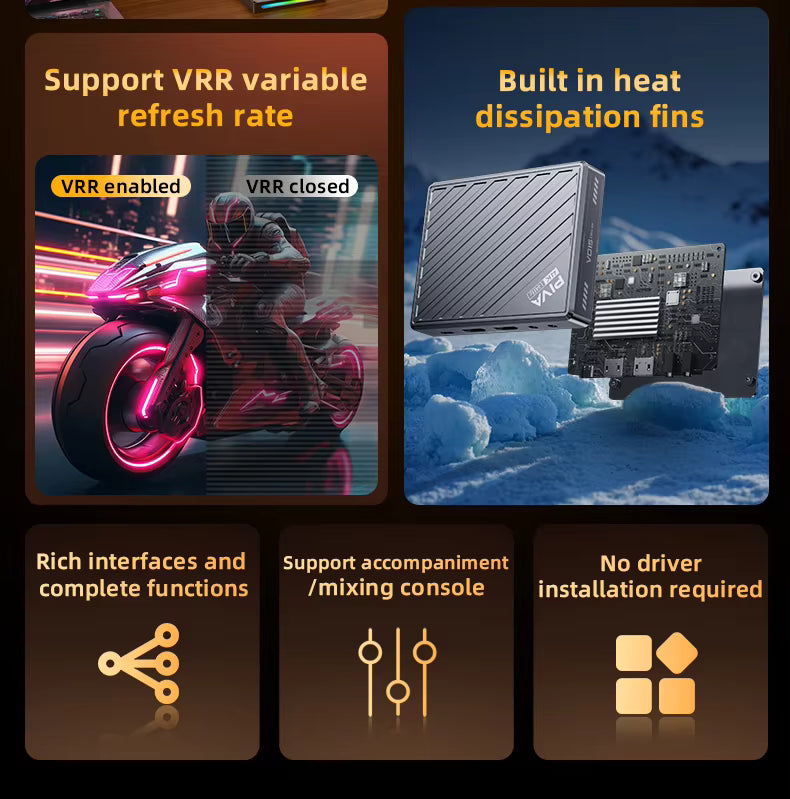 كرت التقاط وبث الألعاب PIVA VD15 – 4K 144Hz مع دعم VRR - Image 4